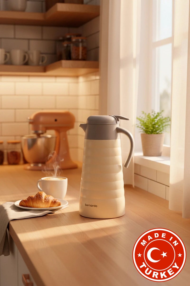 Bernardo Nora 2 Liter Steel Thermos Cream (Made in Turkey) - Image 1